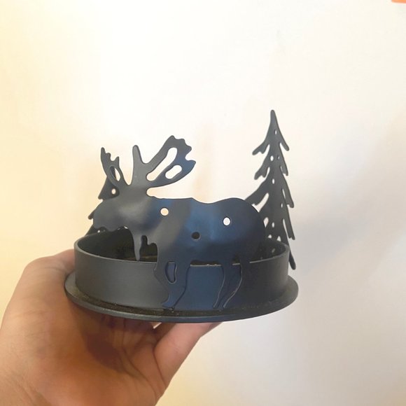 Candle Holder Moose, Trees, Winter Themed - Picture 2 of 4